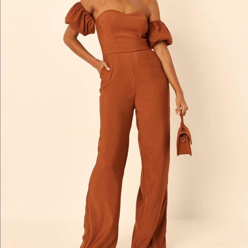 Rust orange/brown jumpsuit